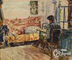 Акварель "Дома"